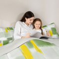 thumbnail image 4 of Manfei Abstract Brushstroke Twin Comforter Sets, Green Yellow Plaid Bedding Set, Green Yellow, Gray Reversible 2-Piece, 1 Comforter and 1 Pillowcase, 4 of 6