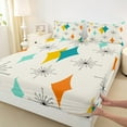 thumbnail image 3 of Manfei Vintage Rhombus Print Full Size Sheets,Modern Abstract Geometric Bed Sheets,Beige Blue Orange Sheet Sets For Kids,Ultra Soft Home Decor,4 Pieces, 3 of 7