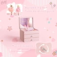 thumbnail image 7 of Music Jewelry Box ,3 Layer Wooden Kids Jewelry Boxes & Organizers with Spinning Dancer for Little Girl Toddler Christmas Birthday New Year,Pink, 7 of 7