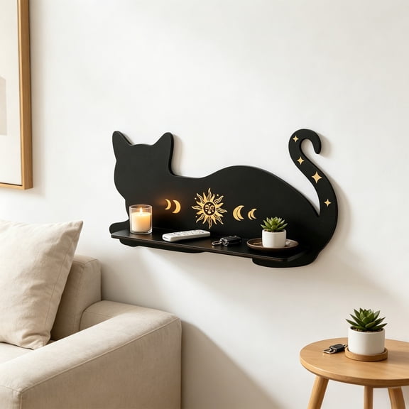 Wall Mounted Wooden Floating Shelf, Multifunctional Decorative Storage Board, Space-Saving Rustic Organizer for Bedrooms, Living Rooms, Balconies and Indoor Outdoor Home Wall Decoration