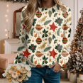 thumbnail image 4 of Jkety Christmas Tops for Women Fall Wildflower Sweatshirt Women Casual Long Sleeve Printed Flowers Shirts Boho Cottagecore Floral Autumn Pullover Light Yellow,M, 4 of 7