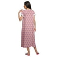 thumbnail image 4 of Moomaya Robe de Nuit à Manches Courtes Imprimée pour Femmes en Coton, 4 of 5