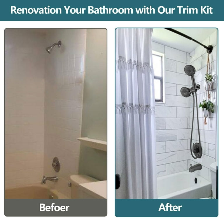 Delta T17 Series Shower Trim Kit - 5 Dual Combo Faucet With Rain Shower Head & Handheld, Matte Black