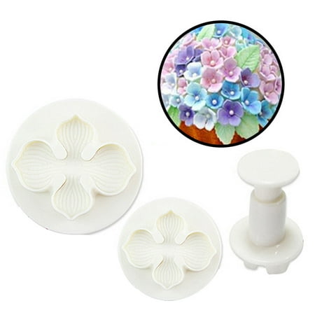 

BESTONZON 3pcs Fondant Cake Cutter Mold Decorating Plunger Candy Sugarcraft Flower Cutter Tools Set