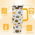 thumbnail image 6 of Pumpkin Tumbler with Handle and Straw 40 oz Fall Cup Plaid Pumpkin Coffee Travel Mug Stainless Steel Insulated Tumbler Fall Decorate Gifts for Women, 6 of 6