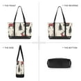 thumbnail image 6 of FORMRS Canvas Laptop Tote Bag for Women with 15.6" Computer Compartments Shoulder Handbag, Beige Christmas Plaid, 6 of 7