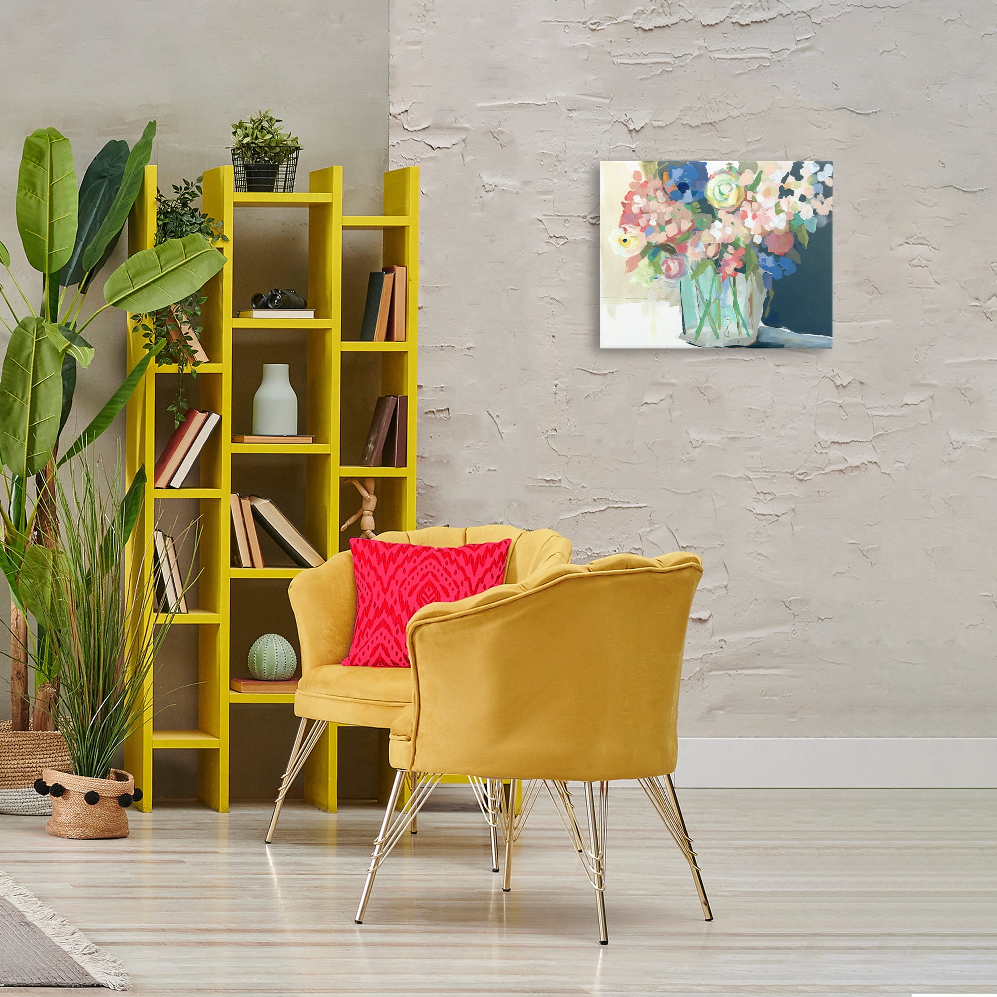 Stupell Industries Impressionist Flower Bouquet Plants & Flowers Painting Wrapped Canvas Art Print Wall Art, 20 x 16