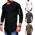 thumbnail image 3 of Mens Long Sleeve T Shirt Slim Fit Muscle Blouse Activewear Pullover Tops Tee, 3 of 8