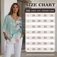 thumbnail image 7 of Xoenoiee Hummingbird Cherry Blossom Print Women's V-Neck Cotton Linen Shirt Top 3/4 Roll-Up Sleeve Summer Casual Loose Blouses Tunic Tops with Button, 3XL, 7 of 7