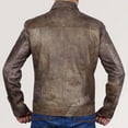 thumbnail image 2 of Brown Leather Biker Jacket Vintage Leather Motorcycle Jacket Cafe Racer Leather Jacket Mens Brown Leather Jacket Brown Motorcycle Jacket Men size XXXS, 2 of 5