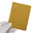 thumbnail image 3 of Ofertas Únicas 1 Pc Funda para Pasaporte Patrón de Avión Estampado en Oro Funda para Pasaporte Amarilla, 3 of 5