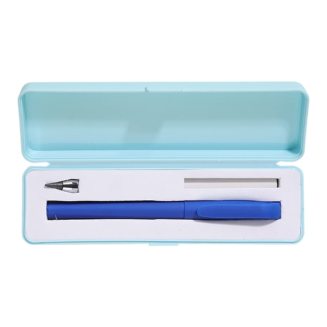 Lead Pencils Adult Coloring Pencils Black Technology No-sharp Erasable-free Eternal Pencil Gel Pen 2 In 1 2ml Blue