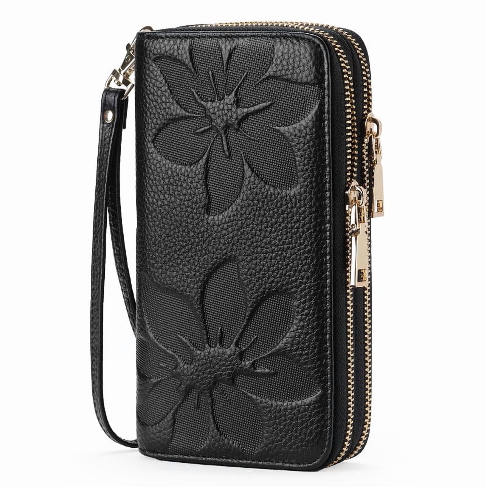 FALAN MULE Women's Leather Wallet Wristlet RFID photo 1