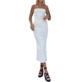 thumbnail image 3 of VISgogo - Vestido de tubo informal para mujer, a la moda, de color sólido, con hombros descubiertos, ajustado, largo VISgogo  moda, 3 of 8