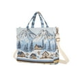 thumbnail image 7 of FORMRS Womens Corduroy Tote Bag Crossbody Shoulder Handbag with Pocket, Winter Village, 7 of 7