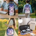 thumbnail image 3 of Bulopur Girls 17 Inch Backpack 4 Piece Purple Starry Reading Axolotl Print School Bookbag with Lunch Bag, Water Bottle Sleeve and Pencil Case for Girls Aged 6-12, 3 of 8