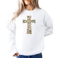 thumbnail image 4 of Ink-Printed Image NOT Quilt - He Is Risen Cross Sweatshirt for Women Easter Pullover White Sweatshirt Adult X-Large, 4 of 8