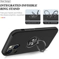 thumbnail image 3 of Case for iPhone13 6.1, Smooth Dual Layer Hard Military Phone Case with 360 Degree Ring Stand Silicone Bumper Shockproof Protective Case (Camera Protection) Magnetic Car Holder Cover-Black, 3 of 15