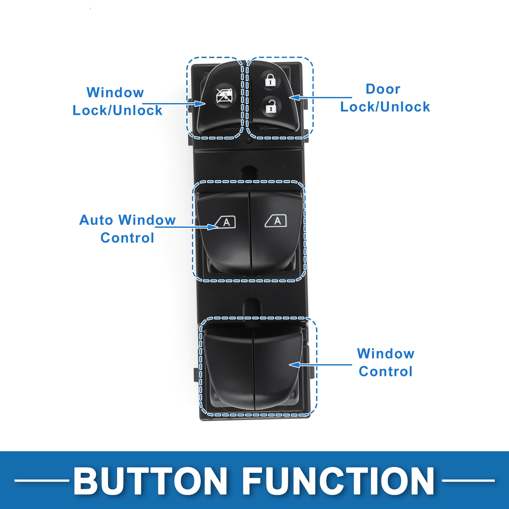 Unique Bargains Power Window Switch No.254013TA4A for Nissan Altima 2013-2018 Black