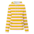 thumbnail image 4 of Scyoekwg Oversized Sweatshirt for Women Loose Drawstring Hoodie with Pocket Long Sleeve Pullover Casual Striped Printed Fall Sweatshirts for Teen Girls(Yellow,XXXXL), 4 of 5