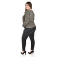 thumbnail image 3 of Blusa Cuello Drapeado Roman Fashion Tallas Extras 11904 Cafe Talla 38, 3 of 5
