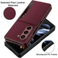 thumbnail image 6 of Compatible Samsung Galaxy Z Fold 5 Case with Card Holder & Kickstand,Wine Red Shockproof Leather Storage Cases Wallet Credit Card Slot Cover Phone Case for Samsung Galaxy Z Fold 5 5G Case Women, 6 of 14