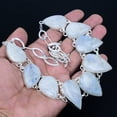 thumbnail image 4 of Rainbow Moonstone Pear Gemstone 925 Sterling Silver Jewelry Necklace 18" VJ 3281, 4 of 5