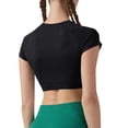 thumbnail image 3 of Daznico Women's Seamless Workout Crop Tee, Round Neck Breathable Top for Yoga & Gym,L, 3 of 6