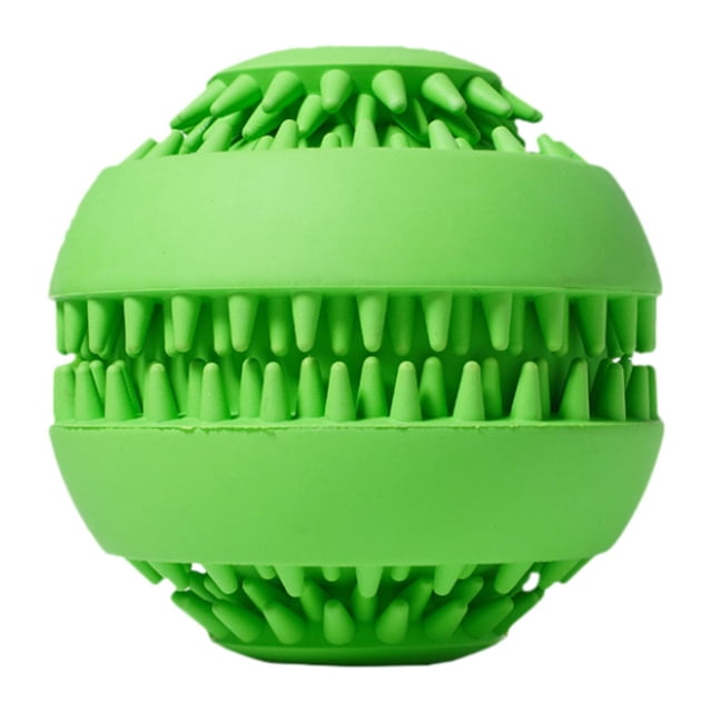 Pelota de juguete para perros, juguete interactivo resistente a mordeduras para masticar, jugar y limpiar verde pequeño