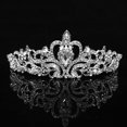 thumbnail image 1 of Coronas de plata Diadema de cristal Princesa Corona de diamantes de imitación con peines Diademas de novia Boda nupcial Fiesta de cumpleaños Accesorios para el cabello Joyas para mujeres niñas ShuxiuWang 1327537025320, 1 of 5