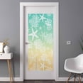 thumbnail image 2 of Teal Yellow Ombre Coastal Window Privacy Film,Sea Nautical Summer Beach Starfish Coral Static Cling UV Sun Blocking Window Tint Day and Night,Non-Adhesive One Way Privacy Cover 35.4''x78.7'', 2 of 7