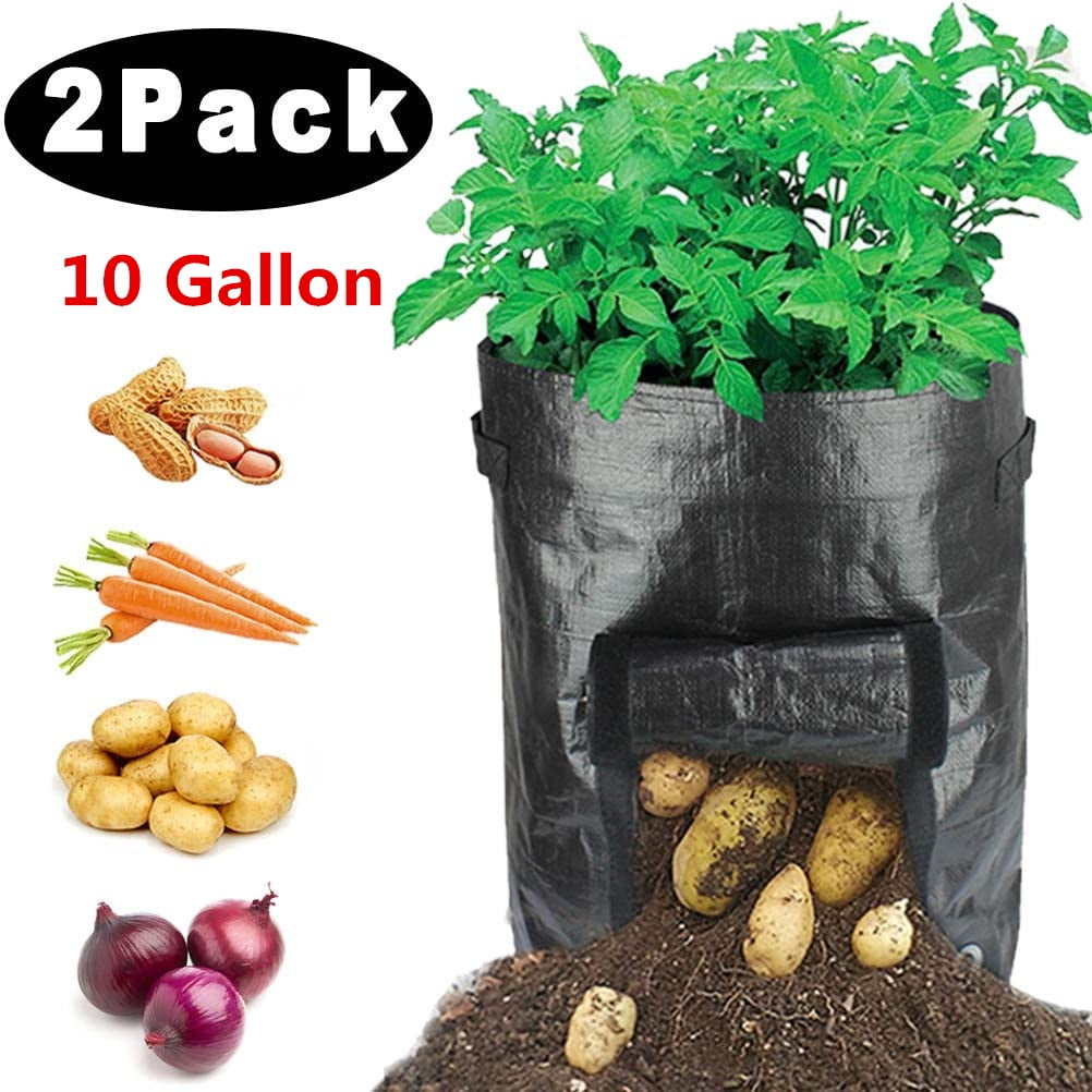 10 Gallon Garden Potato Grow Bags Planter Bag, Heavy Duty & Durable