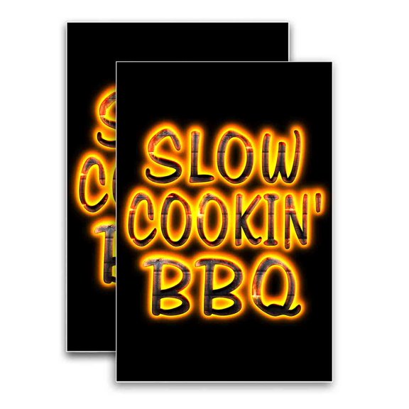 Slow Cookin' BBQ (24" X 36") Vinyl Decal Only (Pack of 2) |Sign|Sticker|Poster