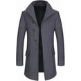 thumbnail image 1 of Abrigo para hombre, chaqueta larga, abrigos gruesos, abrigo de lana de invierno para hombre, gabardina para hombre, chaqueta informal de trabajo, 1 of 5