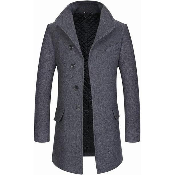 Abrigo para hombre, chaqueta larga, abrigos gruesos, abrigo de lana de invierno para hombre, gabardina para hombre, chaqueta informal de trabajo