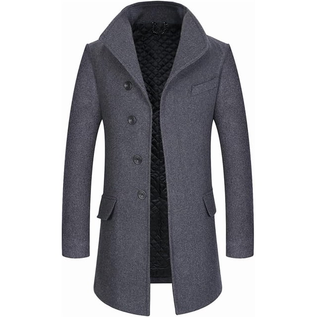 Abrigo para hombre, chaqueta larga, abrigos gruesos, abrigo de lana de invierno para hombre, gabardina para hombre, chaqueta informal de trabajo