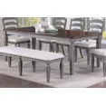 thumbnail image 5 of Light Gray 8pc Dining Set 2-Tone Dining Table Ladder Back Chairs Upholstered Seat Bench Contemporary Wooden Furniture, 5 of 9