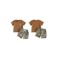 thumbnail image 2 of BemeyourBBs 2Pcs Toddler Baby Boy Hunting Clothes Summer Outfits Short Sleeve T-Shirt Camouflage Pockets Shorts Set Toddler Boys 2 Piece Outfits, 2 of 9