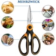 thumbnail image 3 of Acelone Kitchen Shears,Premium Heavy Duty Shears Ultra Sharp Stainless Steel Multi-function Kitchen Scissors for Chicken/Poultry/Fish/Meat/Vegetables/Herbs/BBQ… (Orange black), 3 of 6