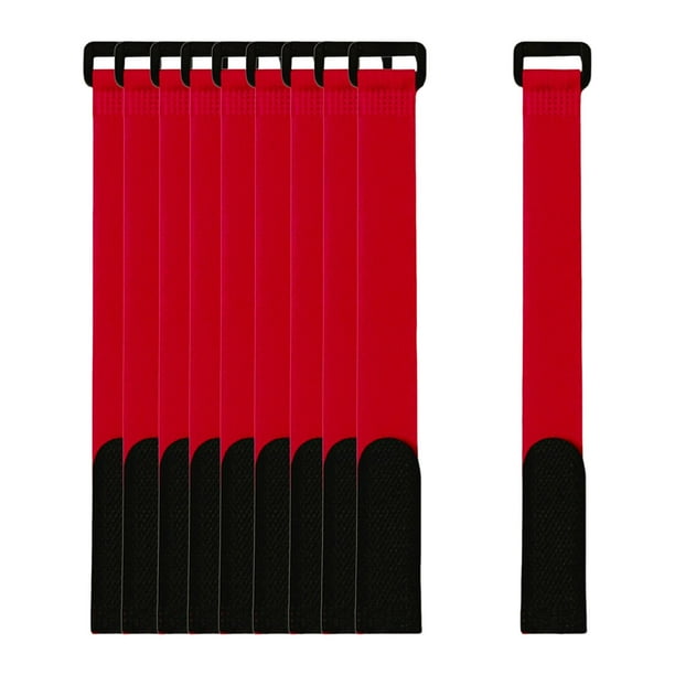 10 bandas para cinturón de caña de pescar, correas, pegatinas mágicas con aro para exteriores Los 20x2cm