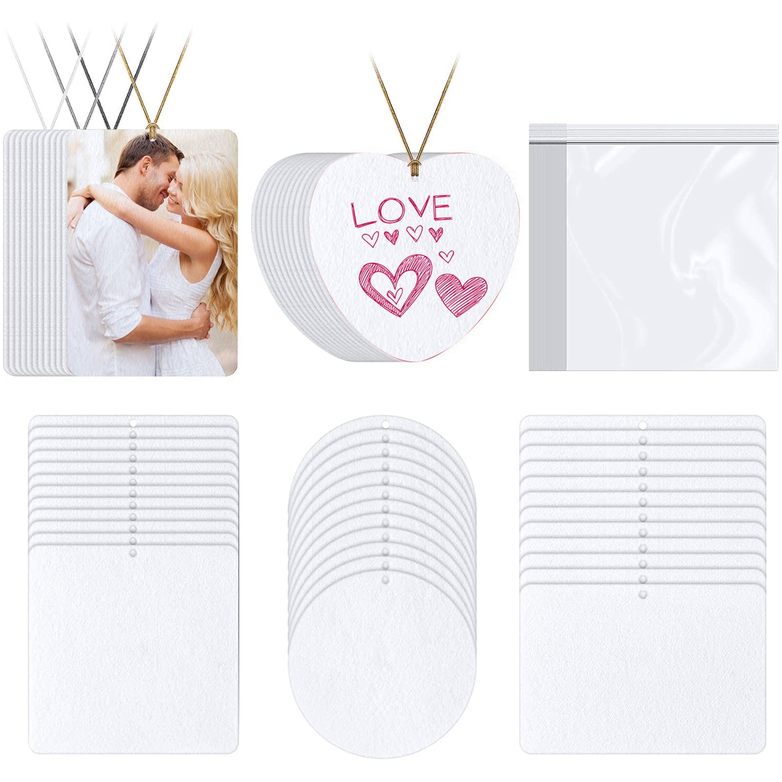 Download 30 Pieces Sublimation Air Freshener Blanks Diy Air Freshener Sheets For Car And Home Polyester Felt 15 Meter Elastic Cord And 30 Bags Included 5 Styles Walmart Com Walmart Com