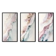 thumbnail image 2 of Designart "Enigmatic Waves in Blushing Elevation I" Abstract Liquid Ink Framed Wall Art Set Of 3 - Blue Modern Frame Gallery Wall Set For Home Decor, 2 of 6