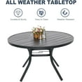 thumbnail image 6 of Outdoor Patio Round Dining Table, 58"x 58" Metal Slatted Round Tabletop with Adjustable Umbrella Hole for Deck Lawn Garden Backyard Balcony Deck, Black, 6 of 14