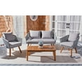 thumbnail image 2 of Safavieh Velso Outdoor 4 Piece Conversation Set - Grey/Grey Cushion, 2 of 8
