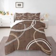 thumbnail image 2 of Erosebridal Geometric Circle Line Comforter Sets Twin Size, Brown Abstract Aesthetic Comforters & Duvets Ultra Soft 2pcs, 2 of 8