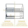thumbnail image 6 of Bellemave Rubber Wood House Bunk Bed Frame Twin over Twin Low Bunk Bed with Headboard and Footboard Twin Floor Bunk Bed with Wooden Slats(Gray), 6 of 11