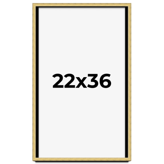 22x36 Shadow Box Frame Gold | 1.375 Inches Deep Real Wood Contemporary Shadowbox Display Frame | UV