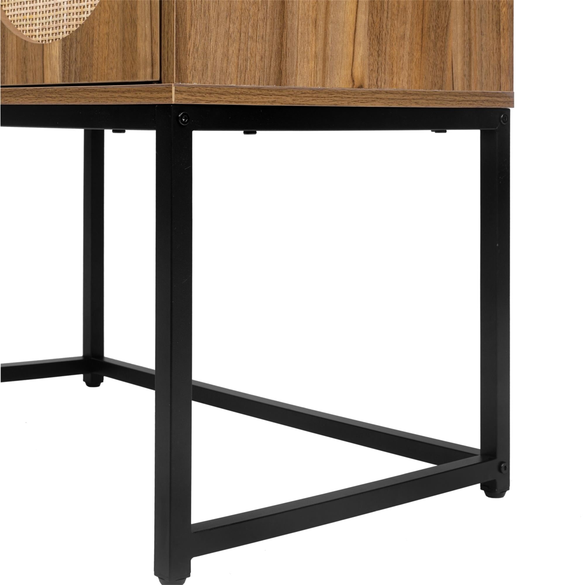 YYAo 2 Door Kitchen Cabinets, Easy Assembly Rattan Pantry Cabinets with Adjustable Shelf for Living Room Bedroom, Walnut YYAo 2 Door Kitchen Cabinets, Easy Assembly Rattan Pantry Cabinets with Adjustable Shelf for Living Room Bedroom, Walnut