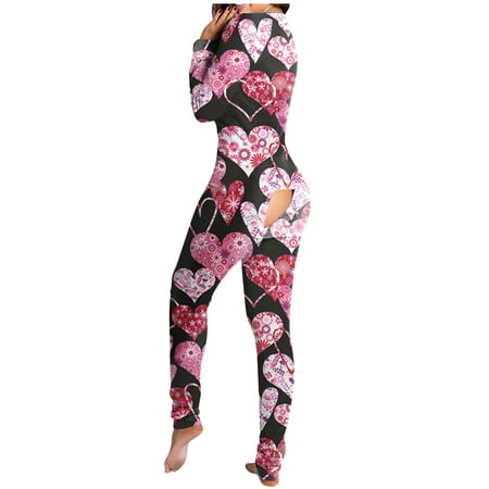 

TAIAOJING Womens Jumpsuits One Piece Pajamas Button-down Front Functional Buttoned Flap Adults Jumpsuit