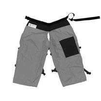 FORESTER Chainsaw Chaps - Forestry Chainsaw Safety Gear Heavy Duty Apron Style Chap Pants with Adjustable Belt and Pocket (Grey w/Black Pockets, Short 35")